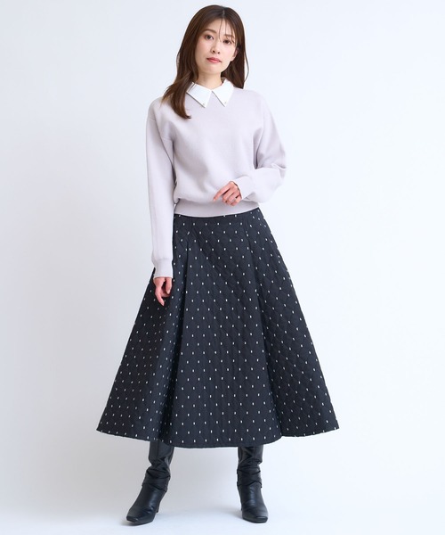 NOELA（ノエラ）の「襟付きスウェットライクニット（ニット/セーター・レディース・ライトグレー/ブラック/グレー・フリー）」の21枚目の写真