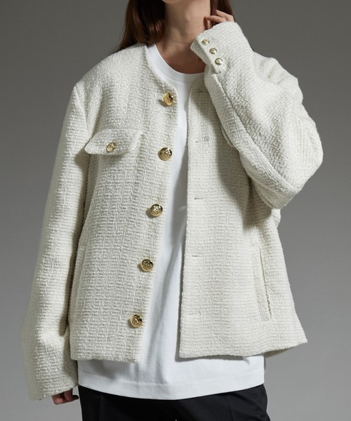 メンズのノーカラージャケット（ホワイト系）一覧 - WEAR