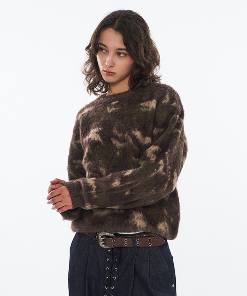 WISH FOR EVER（ウィッシュフォーエバー）の「【 3color / 3size 】ABSTRACT SHAGGY SHORT KNIT / アブストラクトシャギーショートニット（ニット/セーター・メンズ・ブルー/チャコールグレー/ブラウン・MEDIUM/LARGE/SMALL）」の6枚目の写真