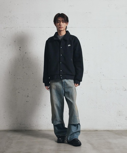 NIKE（ナイキ）の「ナイキ スポーツウェア クラブ メンズ ハイパイル フリース コーチ ジャケット / Nike Sportswear Club Men's High-Pile Fleece Coaches Jacket HV1430-010 Black（ブルゾン・メンズ・ブラック・S/M/L/XL/2XL）」の6枚目の写真