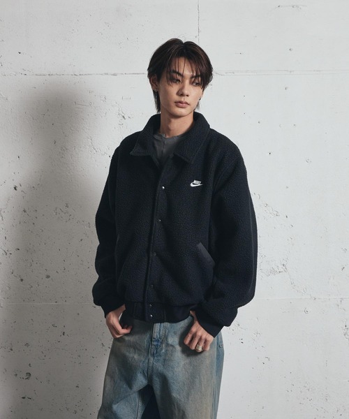 NIKE（ナイキ）の「ナイキ スポーツウェア クラブ メンズ ハイパイル フリース コーチ ジャケット / Nike Sportswear Club Men's High-Pile Fleece Coaches Jacket HV1430-010 Black（ブルゾン・メンズ・ブラック・S/M/L/XL/2XL）」の3枚目の写真