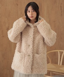 wool boa hooded coat