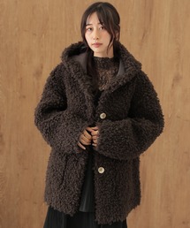 wool boa hooded coat