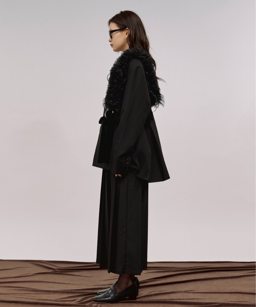 セール】pleats middle skirt ダブルウエストプリーツスカート