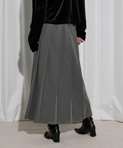 セール】pleats middle skirt ダブルウエストプリーツスカート