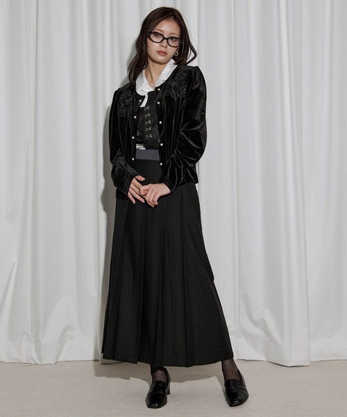 セール】pleats middle skirt ダブルウエストプリーツスカート