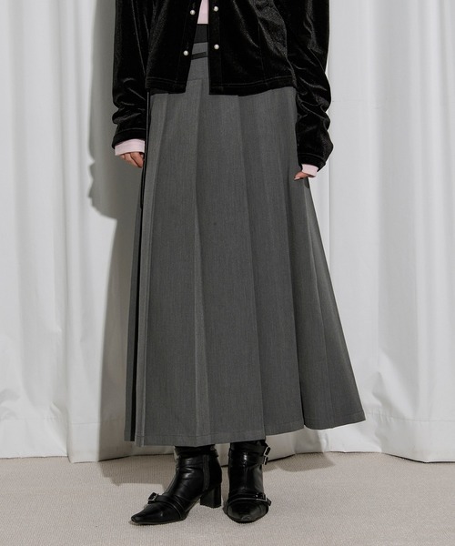 セール】pleats middle skirt ダブルウエストプリーツスカート