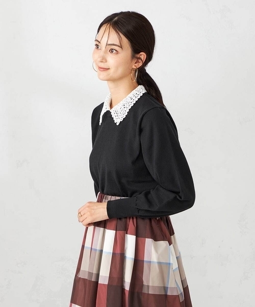 a.v.v(アーヴェヴェ)の「2WAYレースカラーニット(ニット/セーター・レディース・アイボリー/ブラック・38/40)」の18枚目の写真