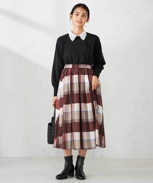 a.v.v(アーヴェヴェ)の「2WAYレースカラーニット(ニット/セーター・レディース・アイボリー/ブラック・38/40)」の17枚目の写真