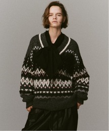 MAISON SPECIAL ブラック ニットセーター 02 MAISON SPECIAL｜メゾン スペシャルのニット/セーター（グレー/灰色系