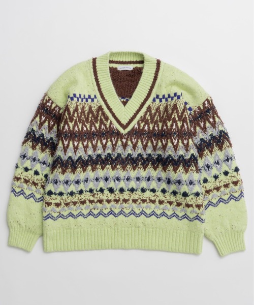 MAISON SPECIAL(メゾンスペシャル)の「Mokemoke Argyle Knit Pullover / モケモケアーガイルニット(ニット/セーター・レディース・ブルー/グレー/グリーン・FREE)」の10枚目の写真