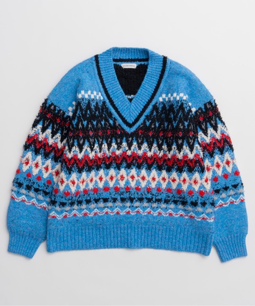 MAISON SPECIAL(メゾンスペシャル)の「Mokemoke Argyle Knit Pullover / モケモケアーガイルニット(ニット/セーター・レディース・ブルー/グレー/グリーン・FREE)」の11枚目の写真