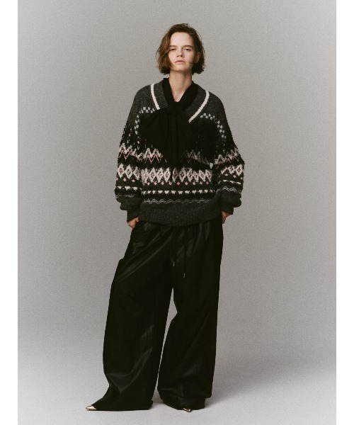 MAISON SPECIAL(メゾンスペシャル)の「Mokemoke Argyle Knit Pullover / モケモケアーガイルニット(ニット/セーター・レディース・ブルー/グレー/グリーン・FREE)」の6枚目の写真