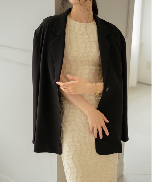 NEUNA（ヌナ）の「オーバーサイズテーラードジャケット（テーラードジャケット・レディース・ブラック/グレー/ブラウン・FREE）」の2枚目の写真
