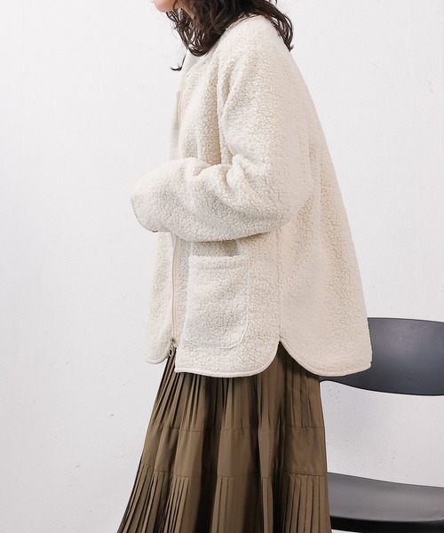 emesuelee（エメスーリー）の「ふわふわモフモフジップボアジャケット（その他アウター・レディース・モカ/ブラウン/オフホワイト/ブラック・フリー）」の7枚目の写真