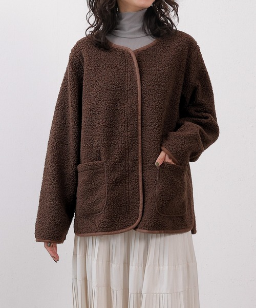 emesuelee（エメスーリー）の「ふわふわモフモフジップボアジャケット（その他アウター・レディース・モカ/ブラウン/オフホワイト/ブラック・フリー）」の16枚目の写真