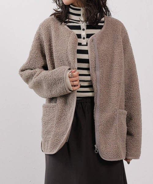 emesuelee（エメスーリー）の「ふわふわモフモフジップボアジャケット（その他アウター・レディース・モカ/ブラウン/オフホワイト/ブラック・フリー）」の21枚目の写真