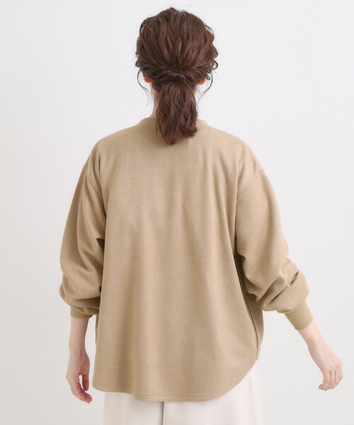 SHOO・LA・RUE（シューラルー）の「【S-LL】柔らかくて軽い さっと羽織れるフェイクスエードブルゾン【CIRCRIC】（カーディガン/ボレロ・レディース・ブラウン系/チャコールグレー・01/02/03/04）」の8枚目の写真