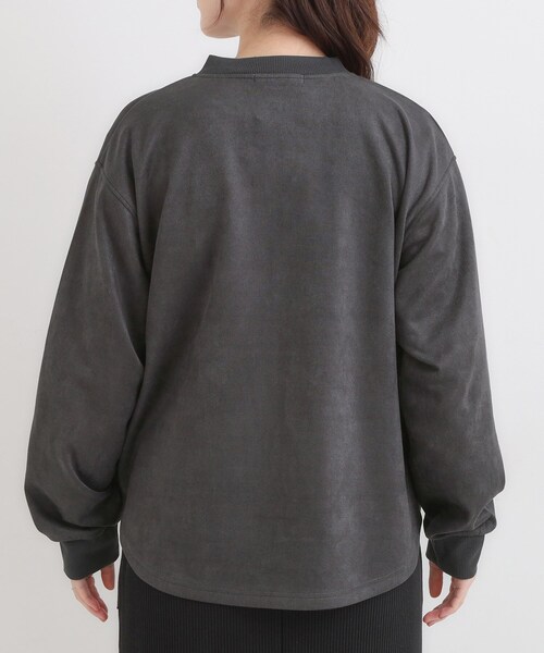 SHOO・LA・RUE（シューラルー）の「【S-LL】柔らかくて軽い さっと羽織れるフェイクスエードブルゾン【CIRCRIC】（カーディガン/ボレロ・レディース・ブラウン系/チャコールグレー・01/02/03/04）」の13枚目の写真