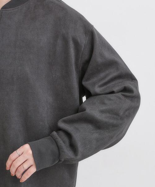 SHOO・LA・RUE（シューラルー）の「【S-LL】柔らかくて軽い さっと羽織れるフェイクスエードブルゾン【CIRCRIC】（カーディガン/ボレロ・レディース・ブラウン系/チャコールグレー・01/02/03/04）」の15枚目の写真