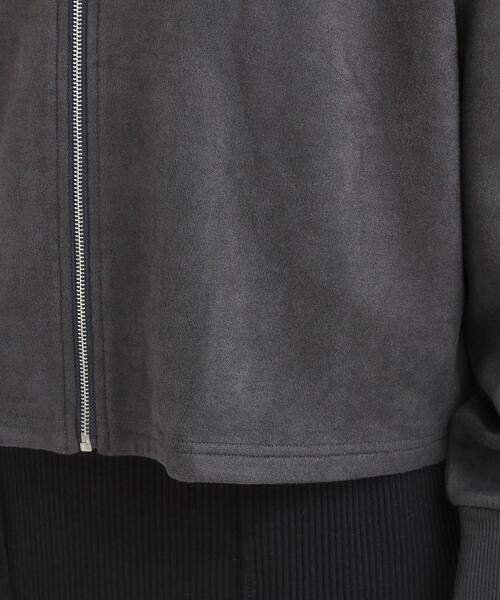 SHOO・LA・RUE（シューラルー）の「【S-LL】柔らかくて軽い さっと羽織れるフェイクスエードブルゾン【CIRCRIC】（カーディガン/ボレロ・レディース・ブラウン系/チャコールグレー・01/02/03/04）」の17枚目の写真