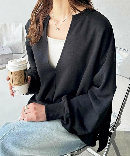 CADBURY(キャドバリー)の「キーネックスウェットトップス(スウェット・レディース・ブラック/ライトグレー・MEDIUM/LARGE/X-LARGE)」の9枚目の写真
