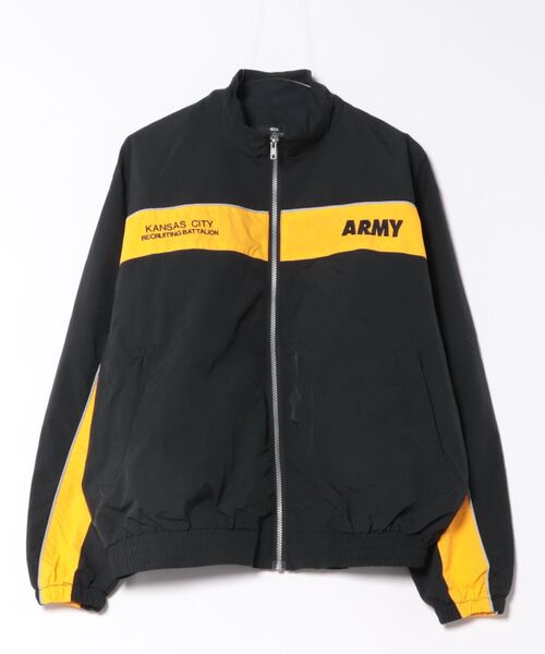 m*t様 GYAKUSOU フード付きウィンドブレーカー 黒/黄 ARMY リクルーターウインドブレーカー（ナイロンジャケット