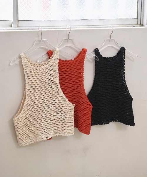 TODAYFUL(トゥデイフル)の「Scallop Knit Tanktop(タンクトップ・レディース・レッド/ブラック/アイボリー・FREE)」の12枚目の写真