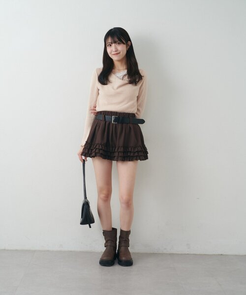 mline（エムライン）の「[mline]【新色BLK登場！】レースレイヤード オフショルニット（ニット/セーター・レディース・ネイビー/ピンク/グレー/アイボリー/ブラック・FREE）」の14枚目の写真