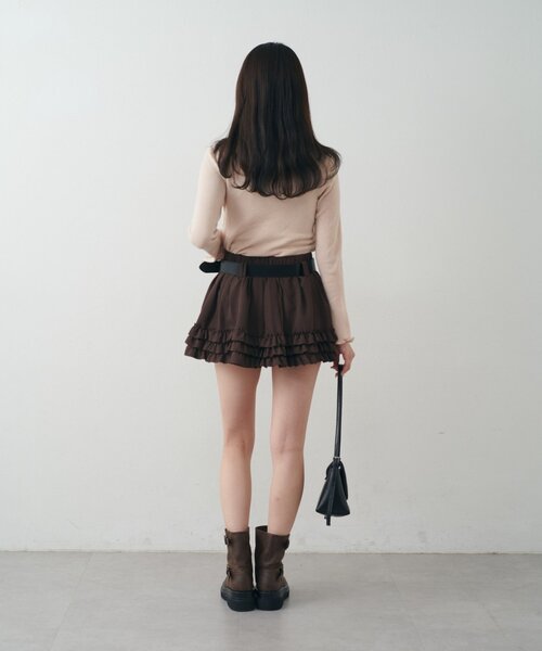 mline（エムライン）の「[mline]【新色BLK登場！】レースレイヤード オフショルニット（ニット/セーター・レディース・ネイビー/ピンク/グレー/アイボリー/ブラック・FREE）」の16枚目の写真