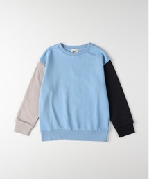 【Refurbish】袖配色 スウェットプルオーバー (カラフル / 個性的 / アクセント / 子供服 / 快適)