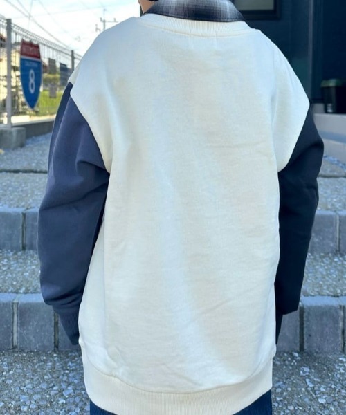Right-on（ライトオン）の「【Refurbish】袖配色 スウェットプルオーバー (カラフル / 個性的 / アクセント / 子供服 / 快適)（スウェット・キッズ・ブラック/ベージュ/ブルー/オフホワイト・110/120/130/140/150/160）」の17枚目の写真