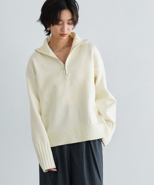 RASW（ラス）の「[RASW]ジップボックスニット（ニット/セーター・レディース・アイボリー/ダークネイビー・M/L）」の10枚目の写真