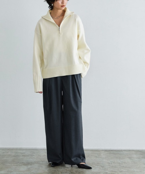 RASW（ラス）の「[RASW]ジップボックスニット（ニット/セーター・レディース・アイボリー/ダークネイビー・M/L）」の11枚目の写真