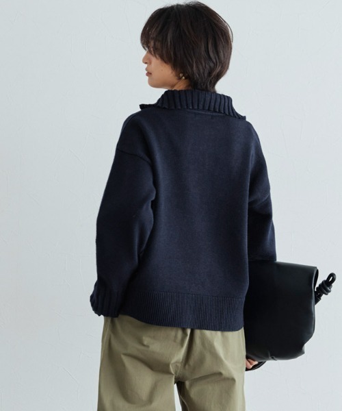 RASW（ラス）の「[RASW]ジップボックスニット（ニット/セーター・レディース・アイボリー/ダークネイビー・M/L）」の18枚目の写真