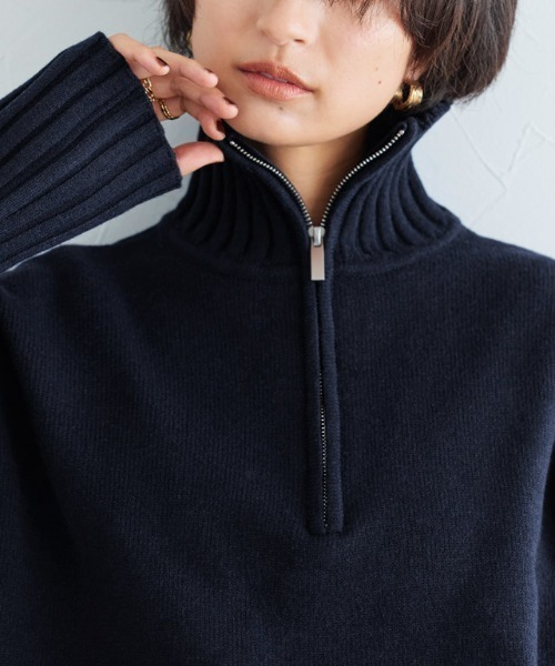 RASW（ラス）の「[RASW]ジップボックスニット（ニット/セーター・レディース・アイボリー/ダークネイビー・M/L）」の21枚目の写真