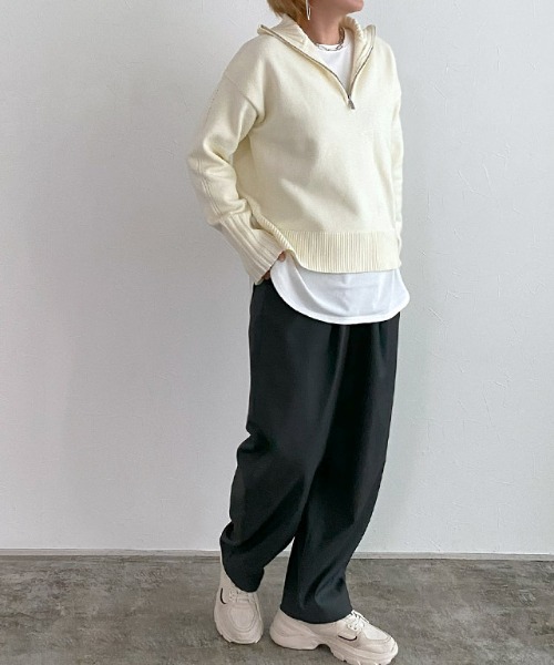 RASW（ラス）の「[RASW]ジップボックスニット（ニット/セーター・レディース・アイボリー/ダークネイビー・M/L）」の12枚目の写真