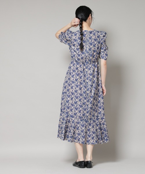 troisiemeCHACO(トロワズィエムチャコ)の「troisieme chaco/CUT JACQUARD PRINT ワンピース(ワンピース・レディース・ベージュ/グリーン・38)」の14枚目の写真