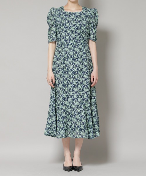 troisiemeCHACO(トロワズィエムチャコ)の「troisieme chaco/CUT JACQUARD PRINT ワンピース(ワンピース・レディース・ベージュ/グリーン・38)」の22枚目の写真