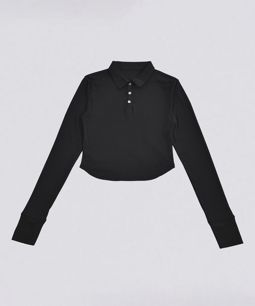 kiehtova（キエトヴァ）の「【kiehtova】SLUB POLO COLLAR TOPS/スラブ ポロカラー トップス KTWR49（ポロシャツ・レディース・ブラック/グリーン/バーガンディー・FREE）」の13枚目の写真