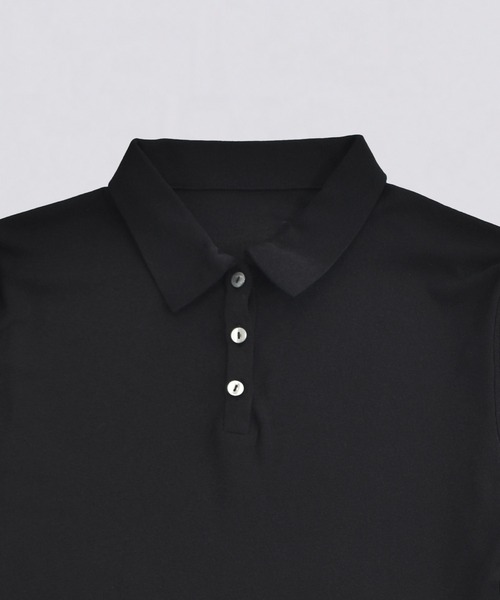 kiehtova（キエトヴァ）の「【kiehtova】SLUB POLO COLLAR TOPS/スラブ ポロカラー トップス KTWR49（ポロシャツ・レディース・ブラック/グリーン/バーガンディー・FREE）」の15枚目の写真