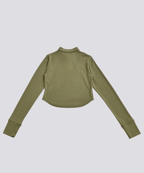 kiehtova（キエトヴァ）の「【kiehtova】SLUB POLO COLLAR TOPS/スラブ ポロカラー トップス KTWR49（ポロシャツ・レディース・ブラック/グリーン/バーガンディー・FREE）」の21枚目の写真