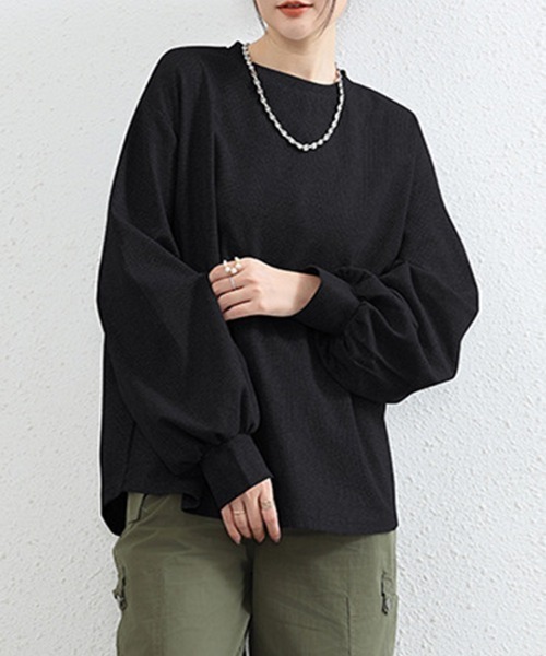 SallyLunn(サリーラン)の「サーマル長袖トップス(Tシャツ/カットソー・レディース・ベージュ/ホワイト/ブラック/グレー・FREE)」の7枚目の写真