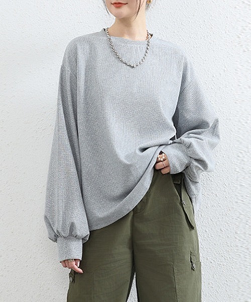 SallyLunn(サリーラン)の「サーマル長袖トップス(Tシャツ/カットソー・レディース・ベージュ/ホワイト/ブラック/グレー・FREE)」の8枚目の写真