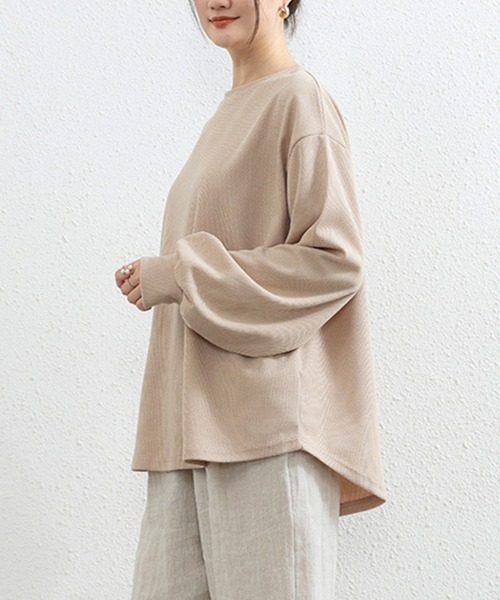 SallyLunn(サリーラン)の「サーマル長袖トップス(Tシャツ/カットソー・レディース・ベージュ/ホワイト/ブラック/グレー・FREE)」の9枚目の写真