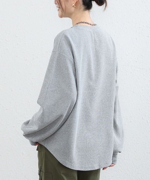 SallyLunn(サリーラン)の「サーマル長袖トップス(Tシャツ/カットソー・レディース・ベージュ/ホワイト/ブラック/グレー・FREE)」の10枚目の写真