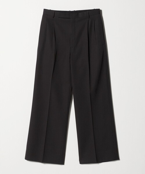 H BEAUTY&YOUTH】グレー ストライプ 2プリーツワイドスラックス H