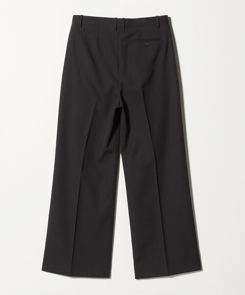 H＞ウーステッド 2プリーツ ワイドパンツ（スラックス）｜H