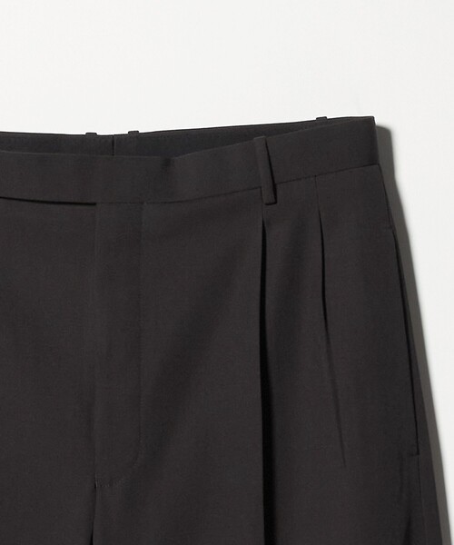 H＞ウーステッド 2プリーツ ワイドパンツ（スラックス）｜H