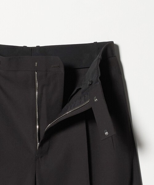 H＞ウーステッド 2プリーツ ワイドパンツ（スラックス）｜H